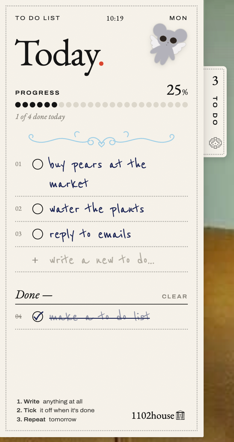 1102house to-do list