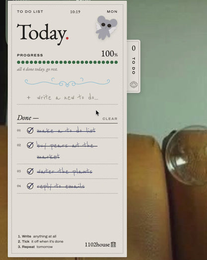1102house to-do list