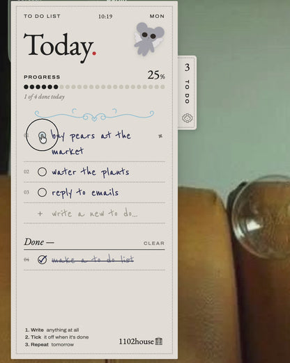 1102house to-do list